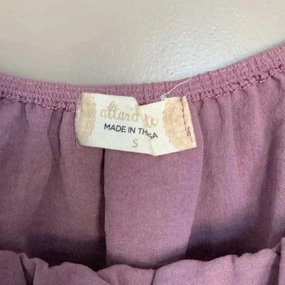 ALTARD STATE PURPLE PUFF SLEEVE CROP TOP SMALL - Image 2