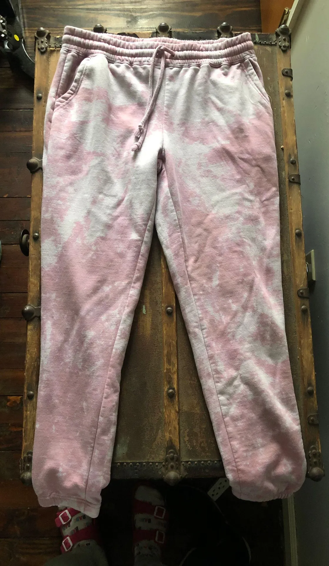 Mauve Reverse Tie Dye Jogger Lounge Set Pink Size M - Image 3