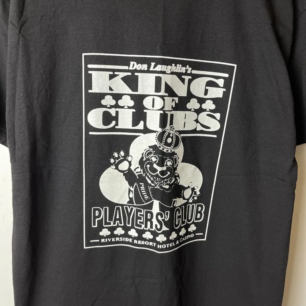 NEW Vintage Don Laughlin's King of Clubs T Shirt Black Large L Bear Graphic Tee - Image 13