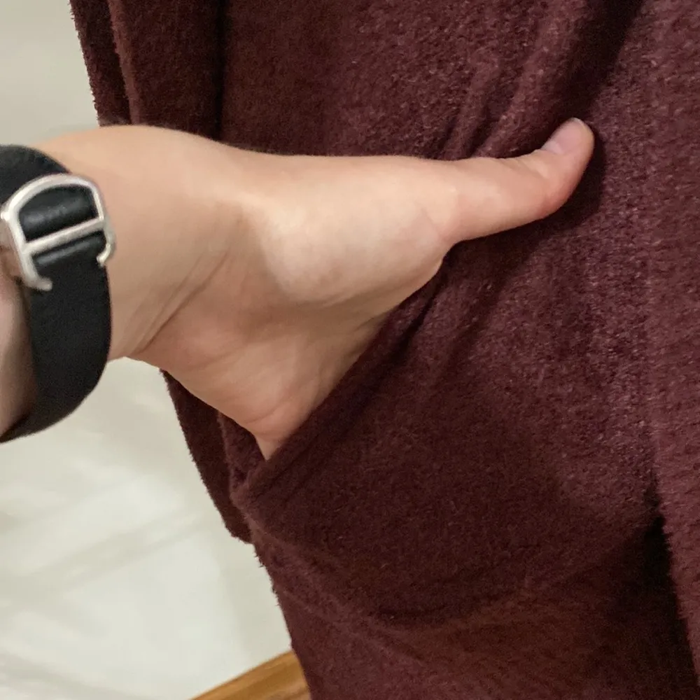 NEW Barefoot Dreams CozyChic Lite Circle Cardigan in rosewood size S - Image 9