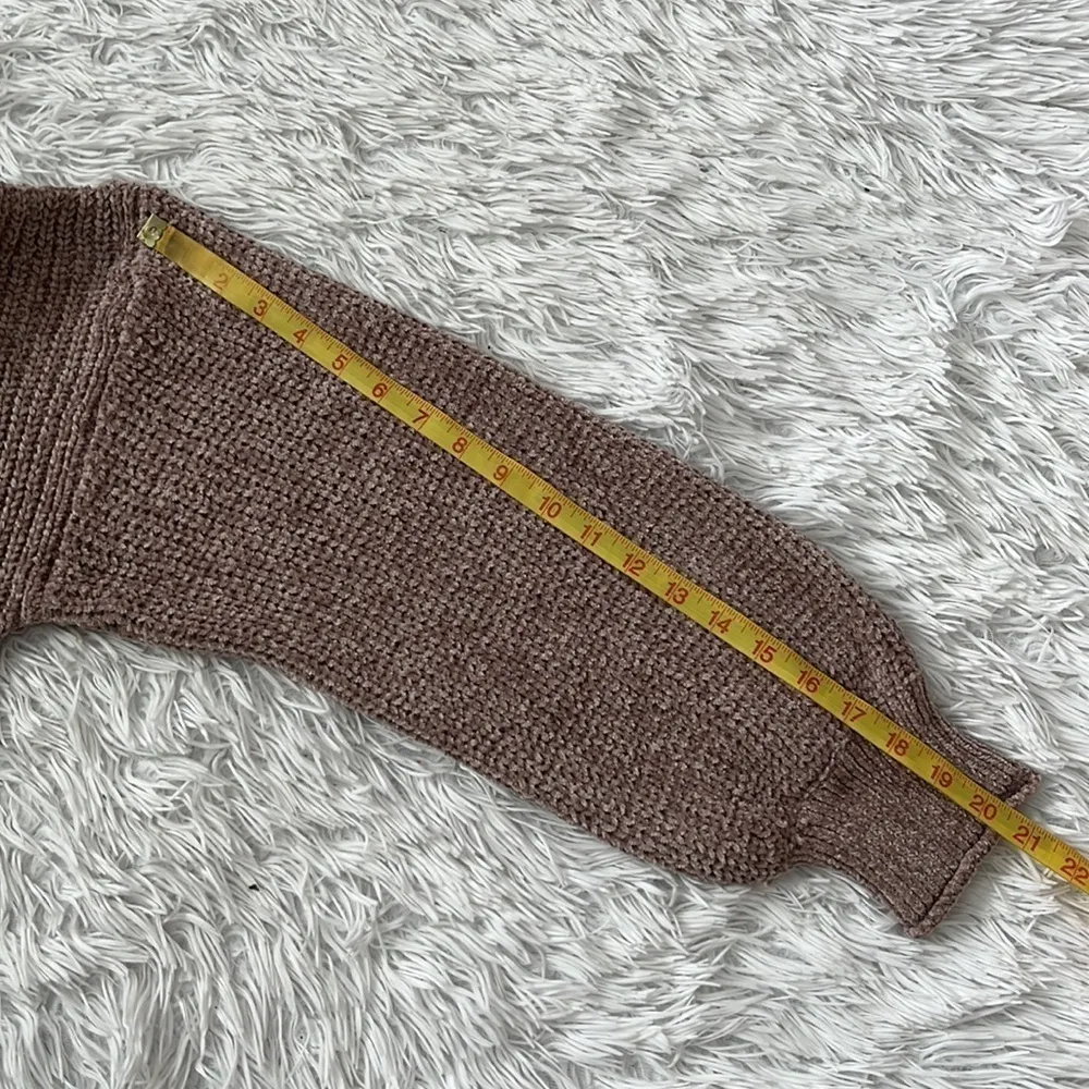 LULUS Women’s Up the Comfort Taupe Chenille Knit Mock Neck Sweater Small - Image 9