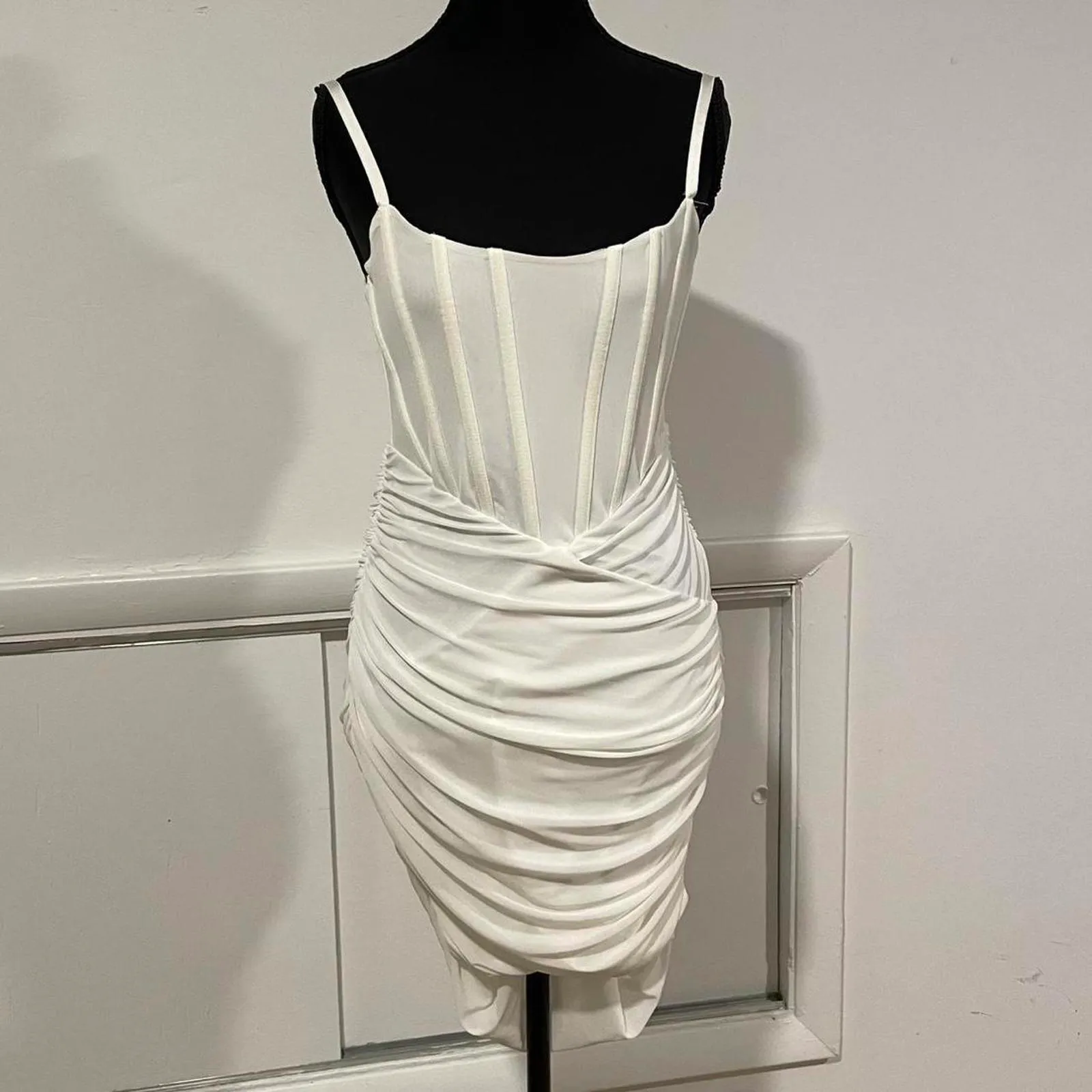Diana Mini Dress in White. OW Collection, size large. originally $190. White - Image 3