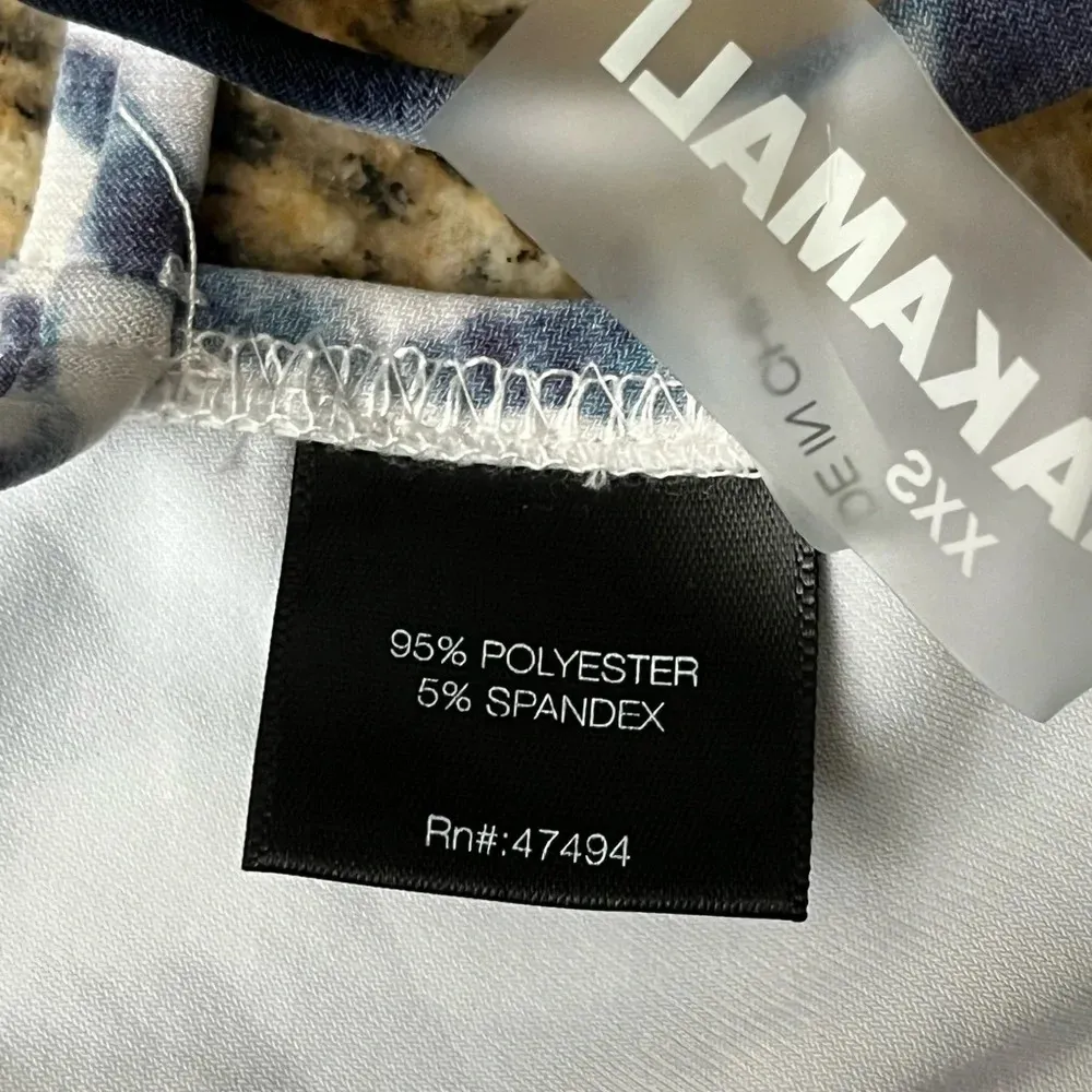 NORMA KAMALI X Underwire Bikini Top Blue White Chevron Strappy Outdoor Beach XXS - Image 9