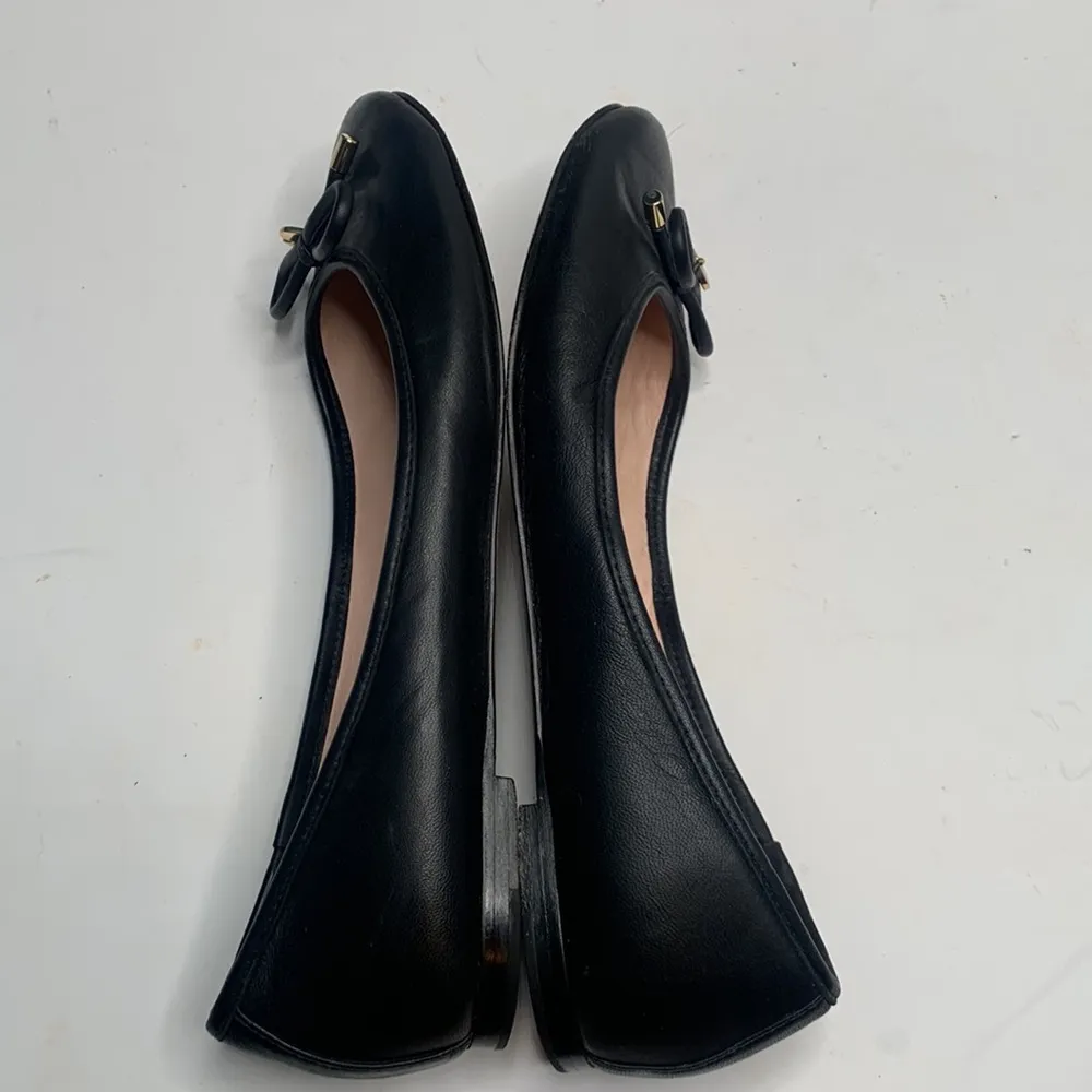 KATE SPADE NEW YORK Willa Leather Ballet Flats Shoes Bow Charm S-118 Sz 8.5 - Image 7