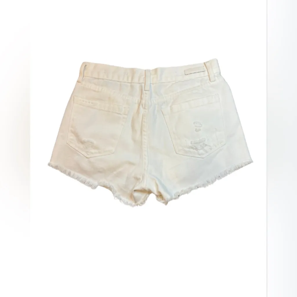 Blank NYC Little Queenie White Ripped Jean Shorts Size 27 - Image 3