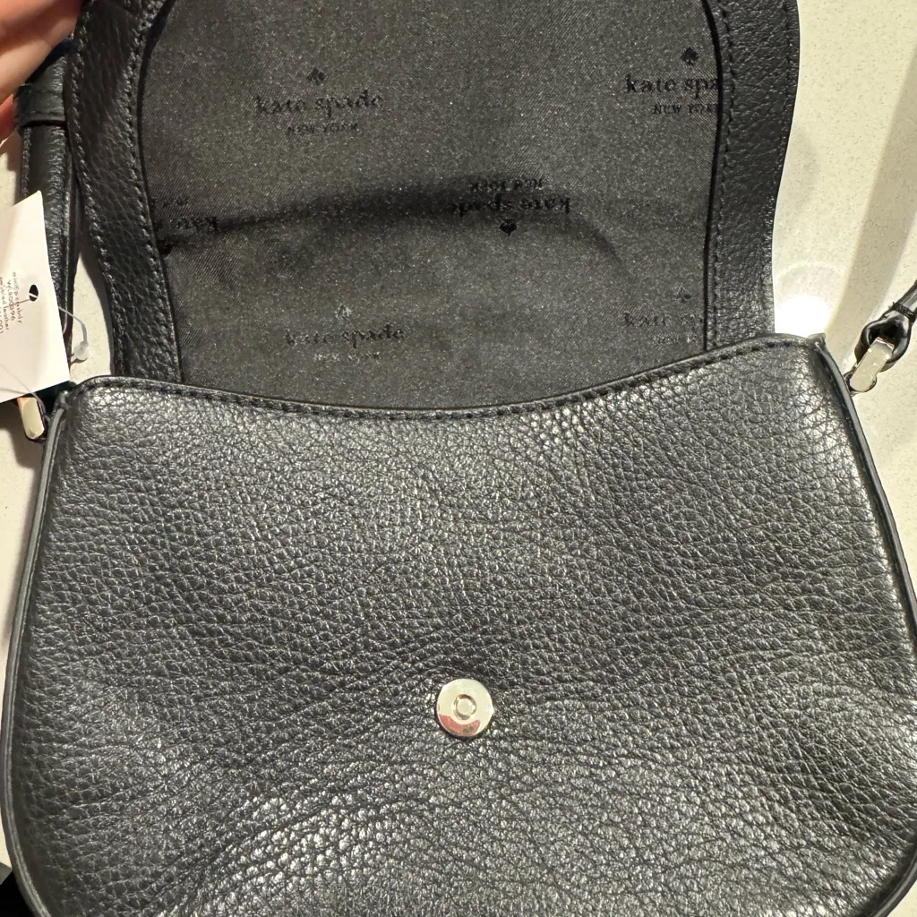 Kate Spade Pebbled Black Crossbody Bag - Image 4