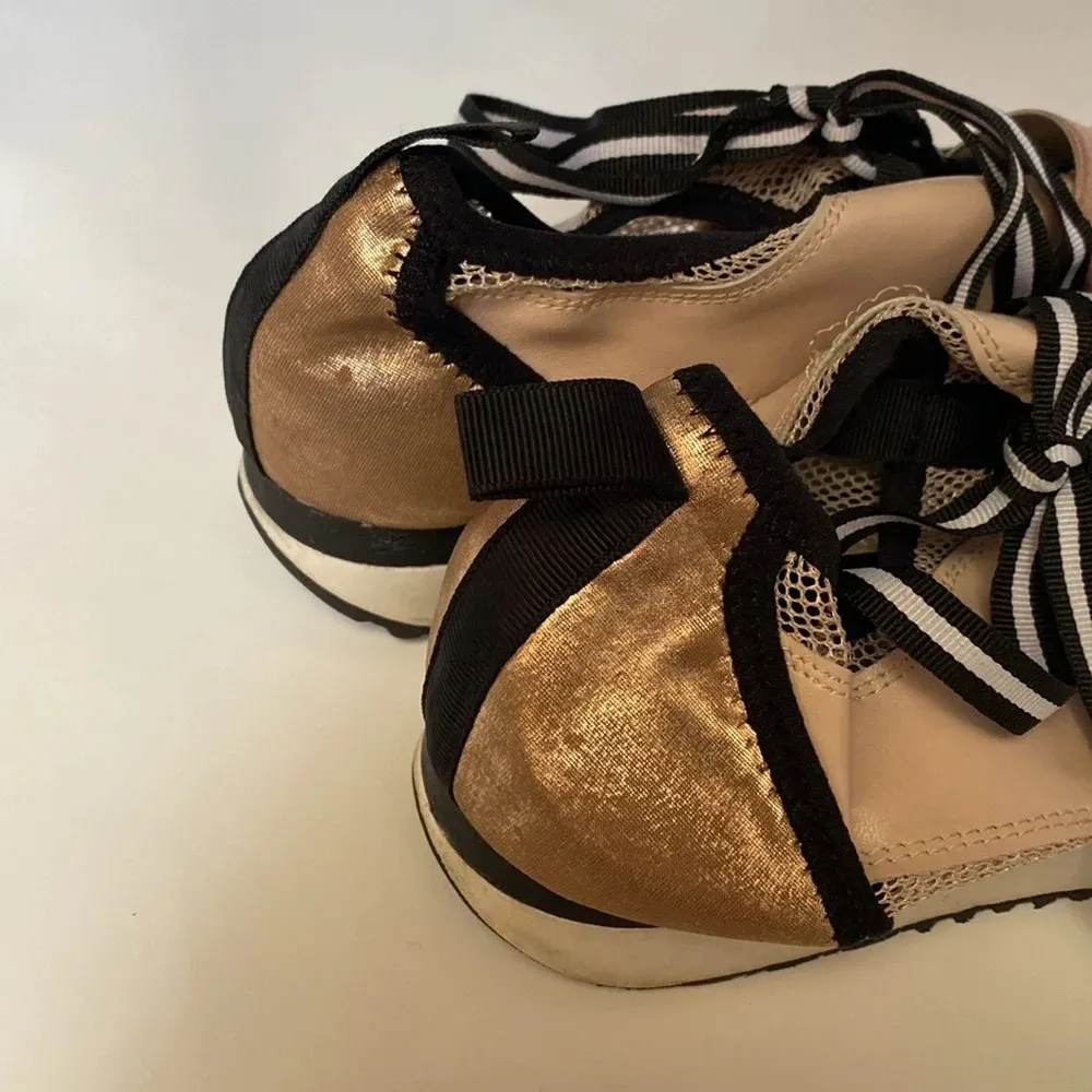 Steve Madden Rose‎ Gold Black Two Tome Kaison Size 8 Fashion Sneakers Pink Mesh - Image 3
