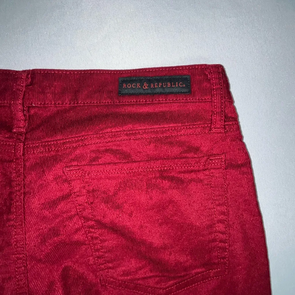 Rock & Republic Red Corduroy Pants - Image 7