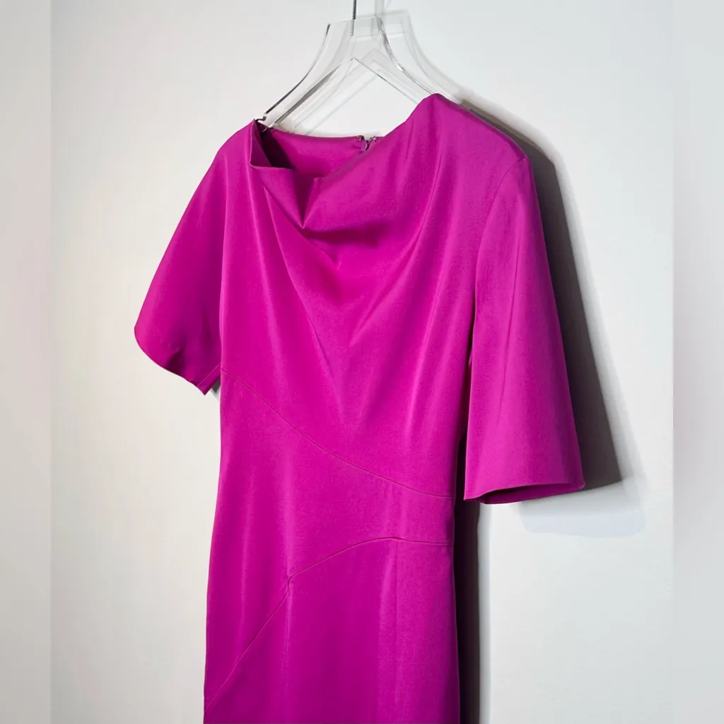 Hilton Hollis Magenta Fuchsia Pink Purple Midi Dress Size 4 - Image 6