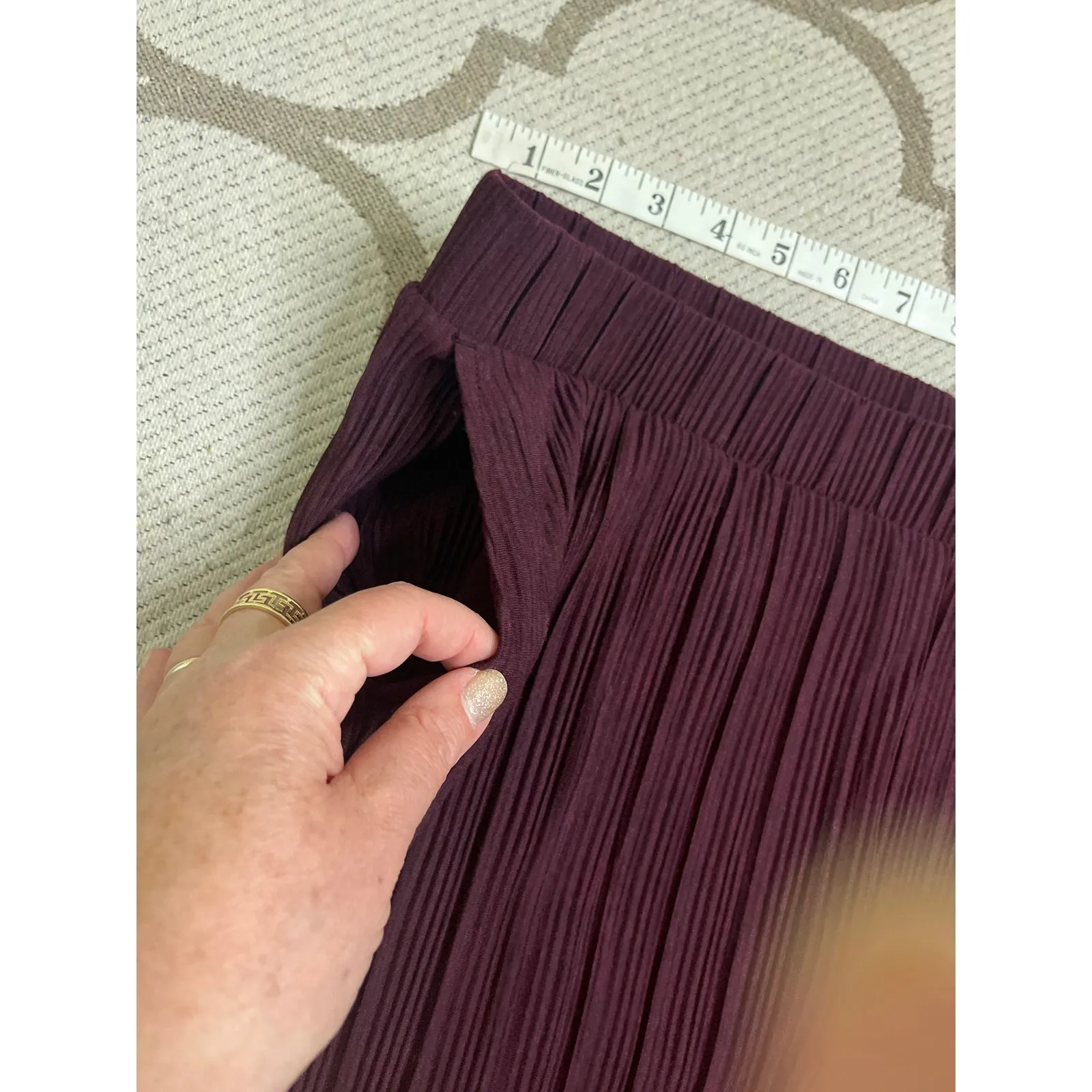 Pure jill elements j. jill pull in pleated burgundy wide leg pants, size medium Red - Image 12