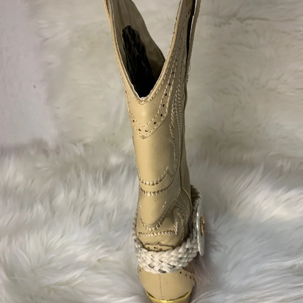 Handmade Removable Women’s Boot Bands/Cuffs Tan - Image 3