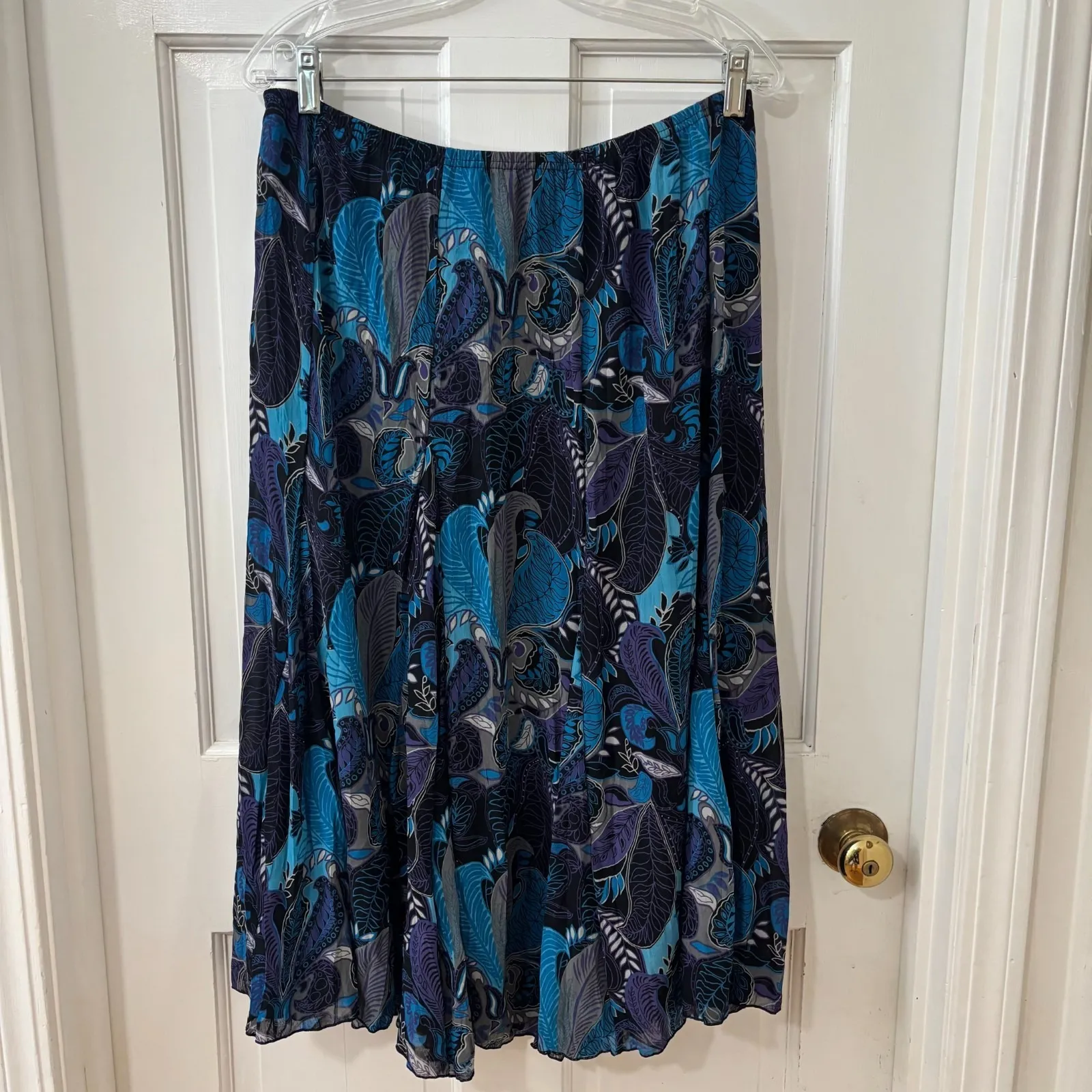 Vintage Midi Blue Semi sheer Whimsical Skirt Boho Fairy‎ Dreamy Flowy Sz L? Size L - Image 4