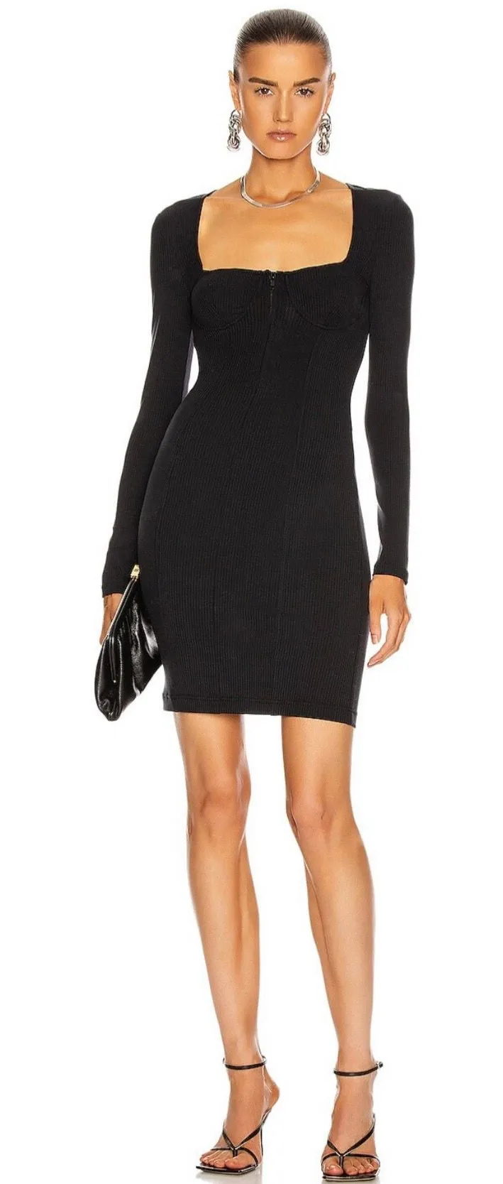 NWOT Pia women’s ribbed Bustier black mini dress size S small - Image 1