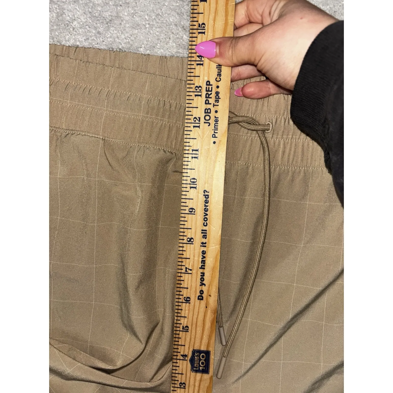 Athleta Brooklyn Textured Jogger Tan Windowpane‎ Print Sz 24 - Image 7