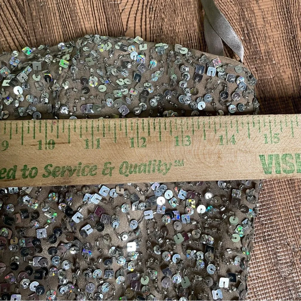 BG Haute silver all over sequin strapless evening prom gown‎ size 2 - Image 12