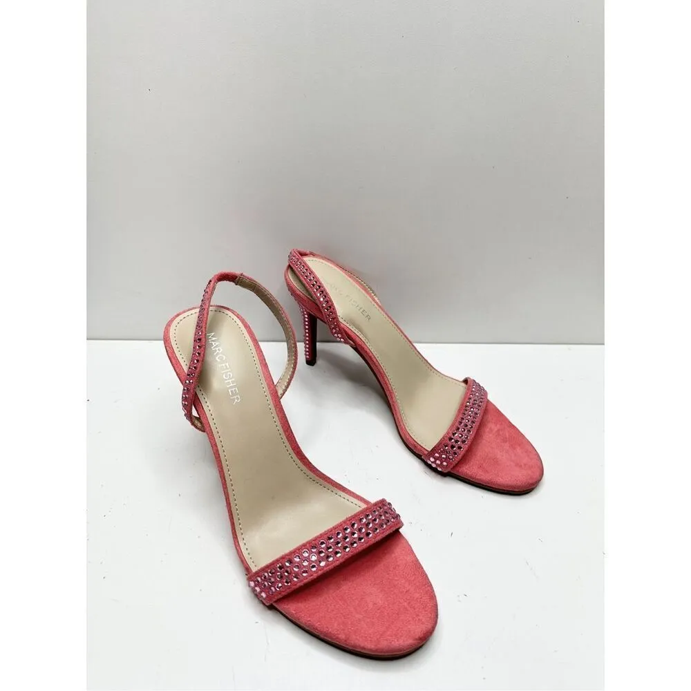 Marc Fisher Sandals Womens‎ Size 8 Betila Slingback Heels Rhinestone Accents - Image 3