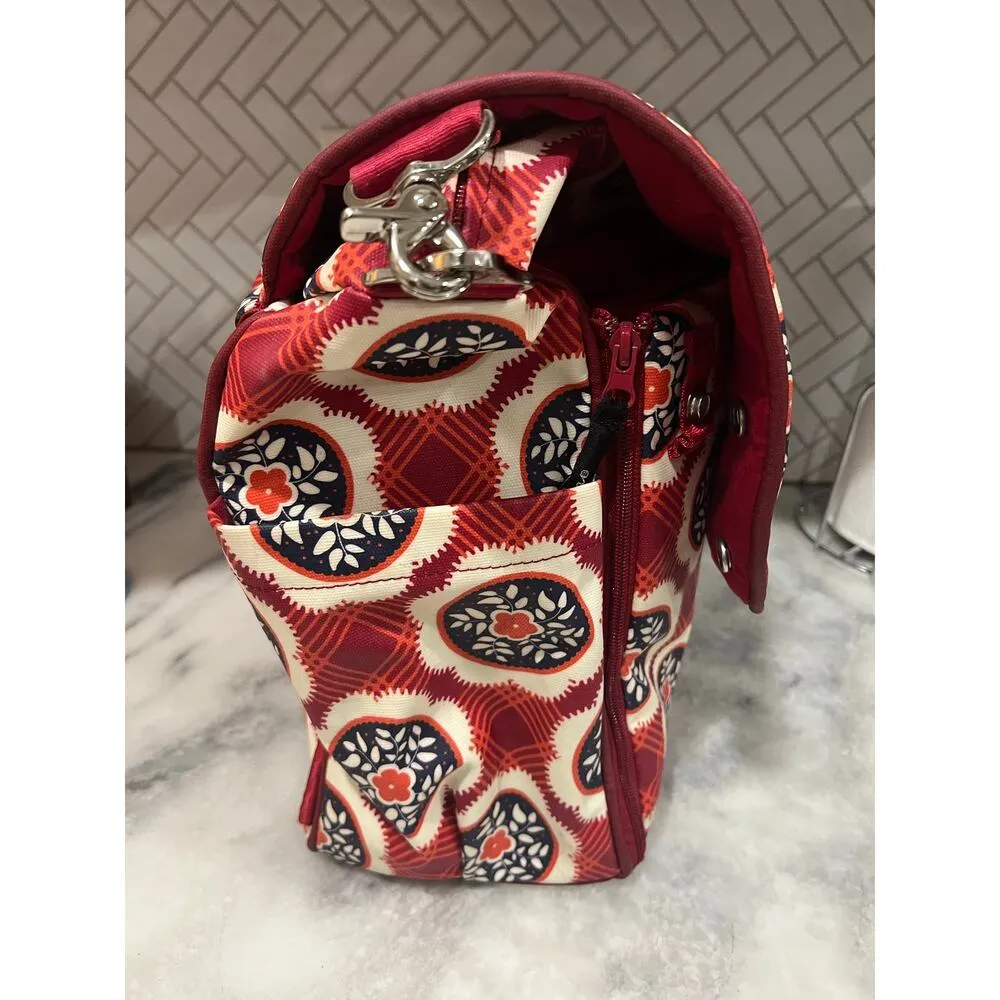 Petunia Pickle Bottom Diaper Bag Red Floral Boxy Backpack Convertible Tot - Image 3