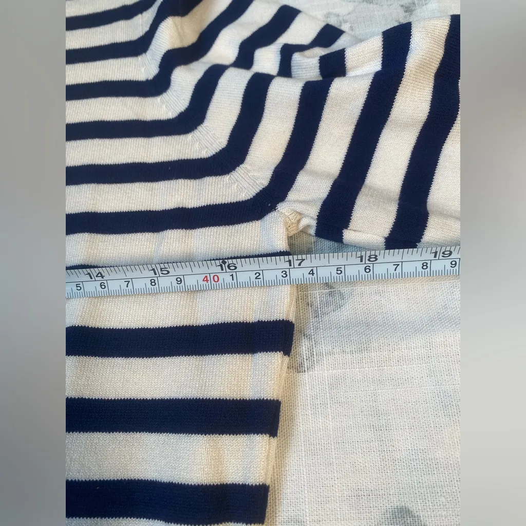 Zara NWT Navy and White Striped Knit Sweater SZ Small Nautical - Image 8