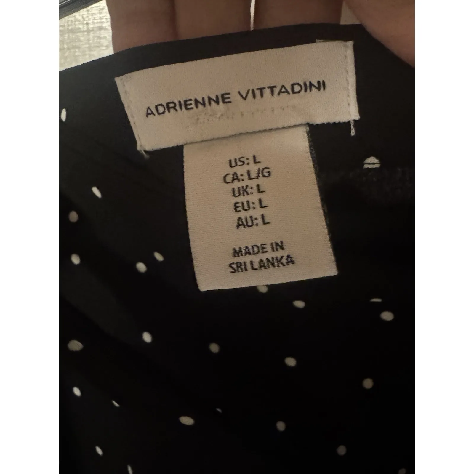 Adrienne Vittadini Women's Size Large Black With Polka Dots Wrap A/ruffle Skirt - Image 9