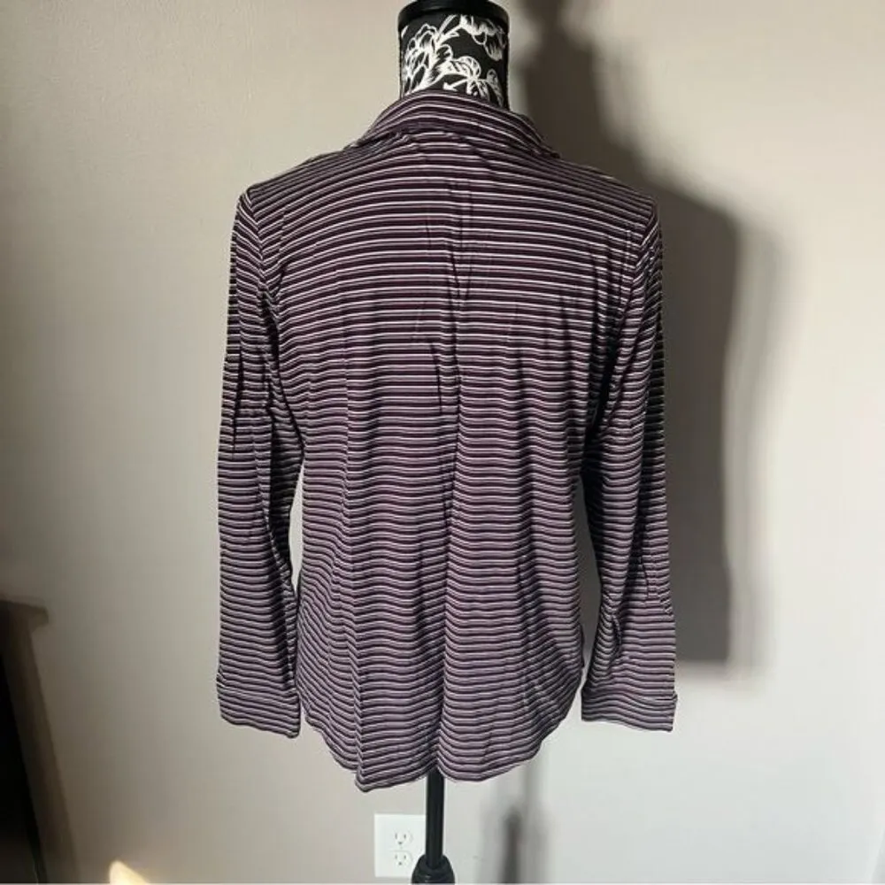 Marine Layer Long Sleeve Striped Top soft medium collared polo - Image 5