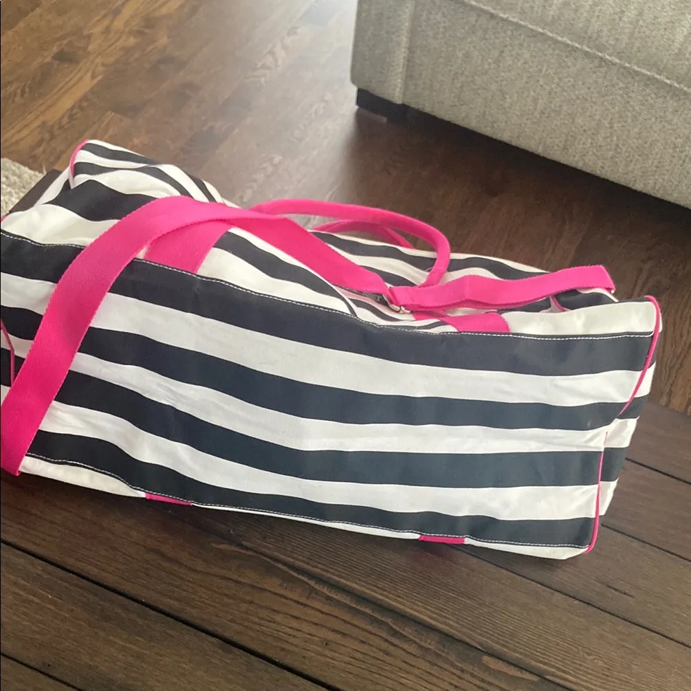 Victoria's Secret Striped Tote Bag with Pink Accents with tag - Image 4