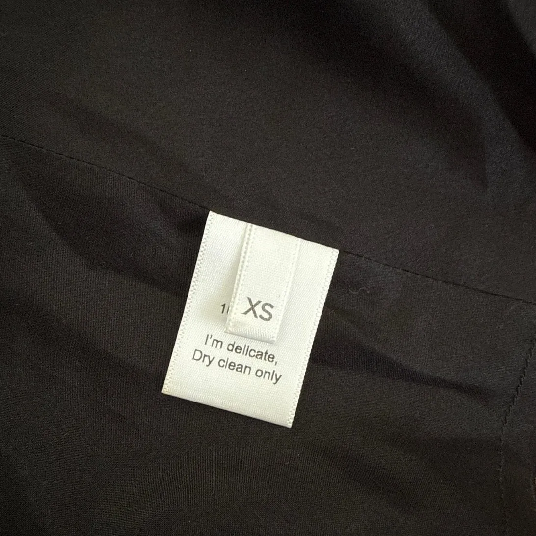 Are You Am I Mini Skirt 100% Silk Wrap Tie Leija Size XS Black - Image 4