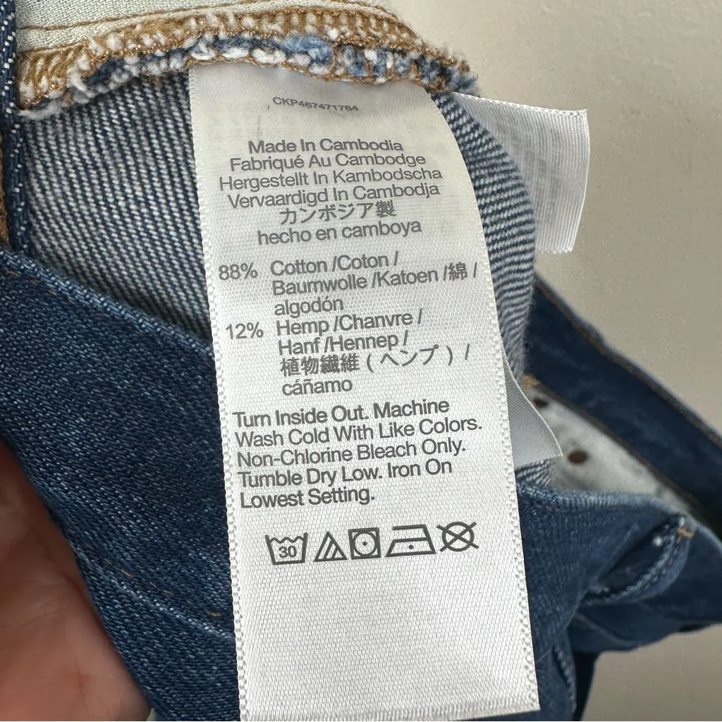 Madewell Baggy Straight Jeans Womens 31 Dark Blue Denim Wash Slouchy NH643 - Image 10