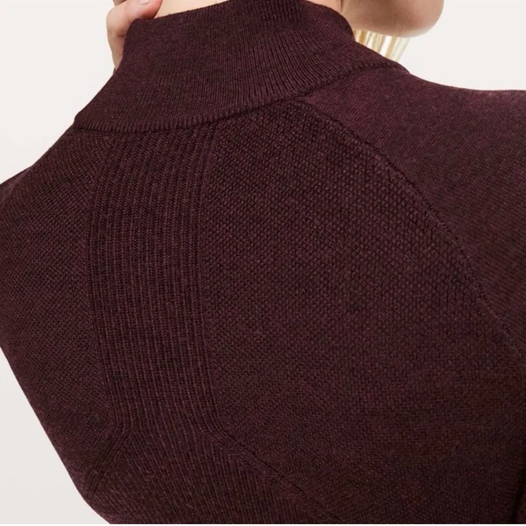 LULULEMON Jacket Wool Time to Thrive Merino Wool Dark Adobe (Heathered) Size 8 - Image 3