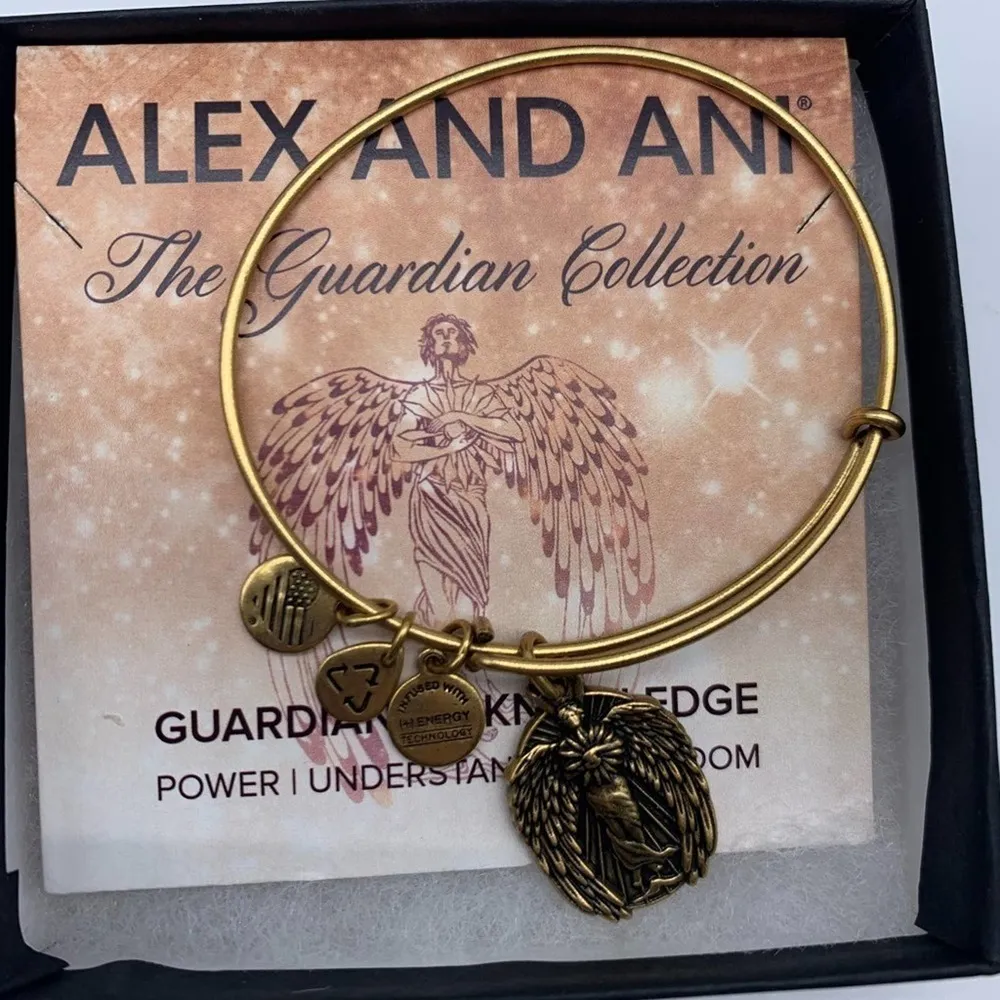 Alex and Ani Guardian Angel of Knowledge Bracelet – Enlighten Me – Gold, NIB - Image 14