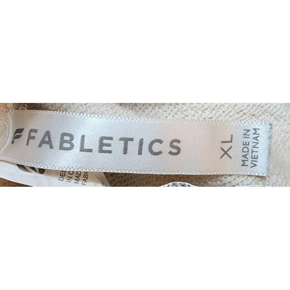 Fabletics Cream Cotton Blend Jogger Pants with Zip‎ Pocket Athleisure Comfort XL - Image 3