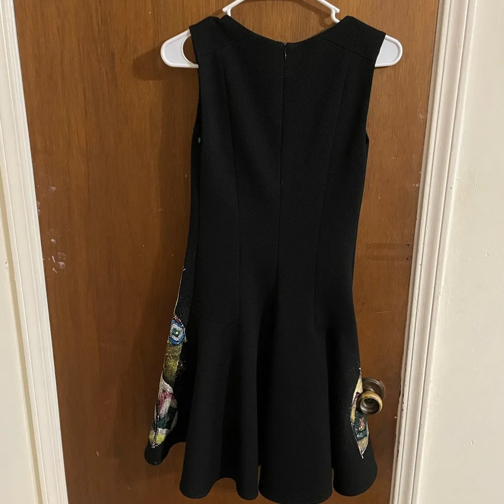 Tiny Ink black mini dress hand painted artisan - Image 5