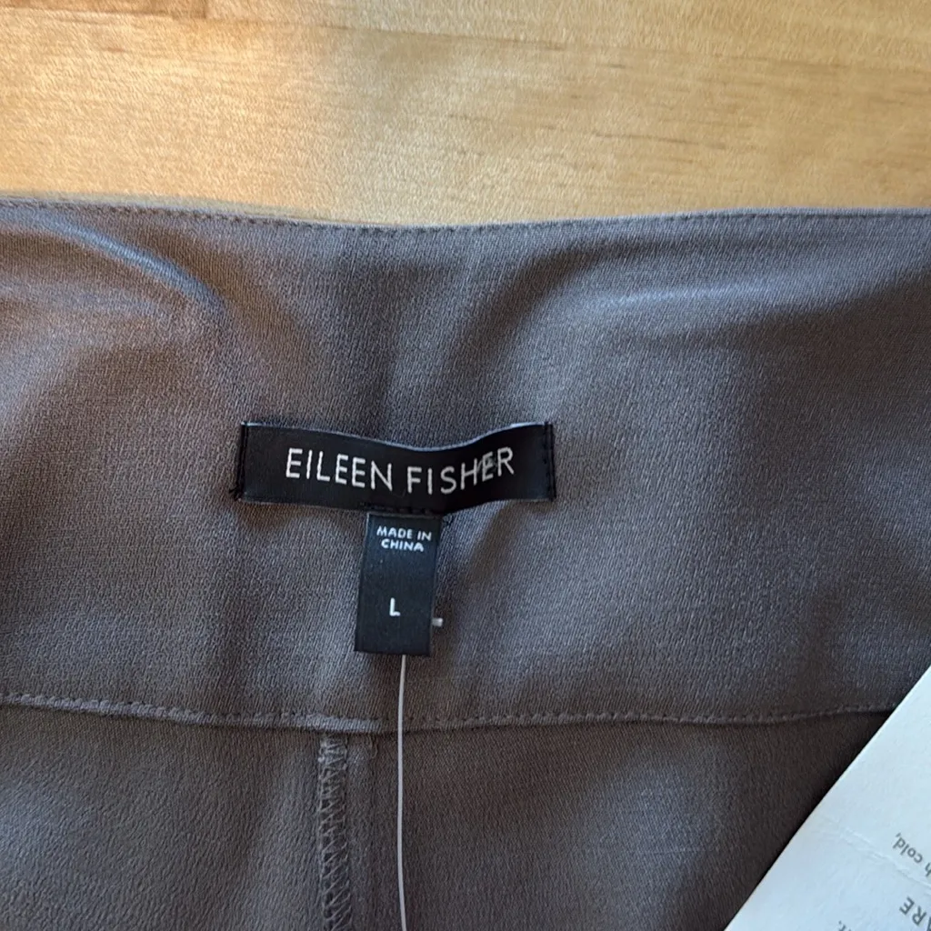 NWT Eileen Fisher High-Rise Silk Cotton Stretch Woven Career Dress Pant Trouser, - Image 9