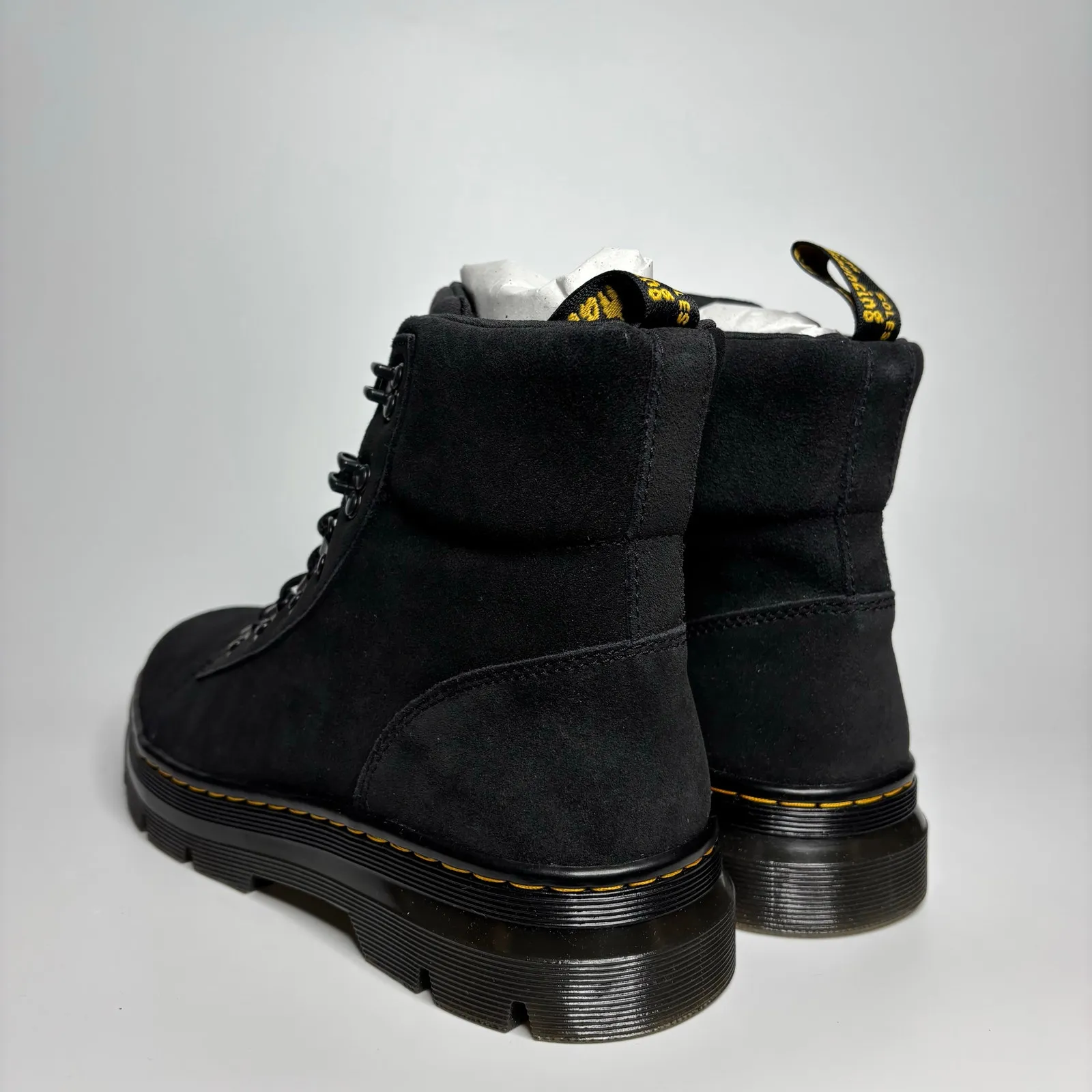 Dr. Martens Combs Women Suede Casual Boots in Black Hi Suede Wp - Image 3