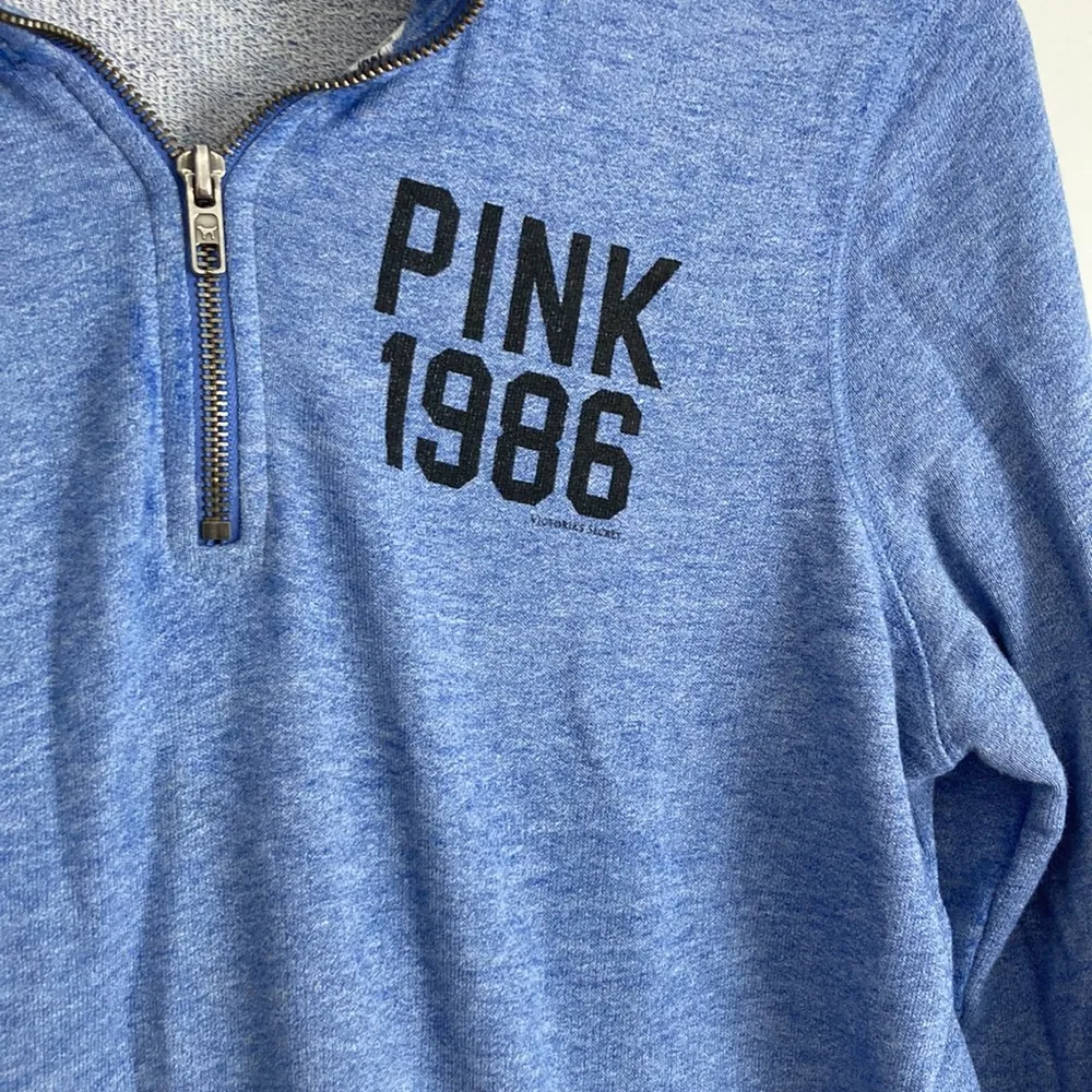 Pink| Blue 1/2 Zip Sweatshirt sz small - Image 2