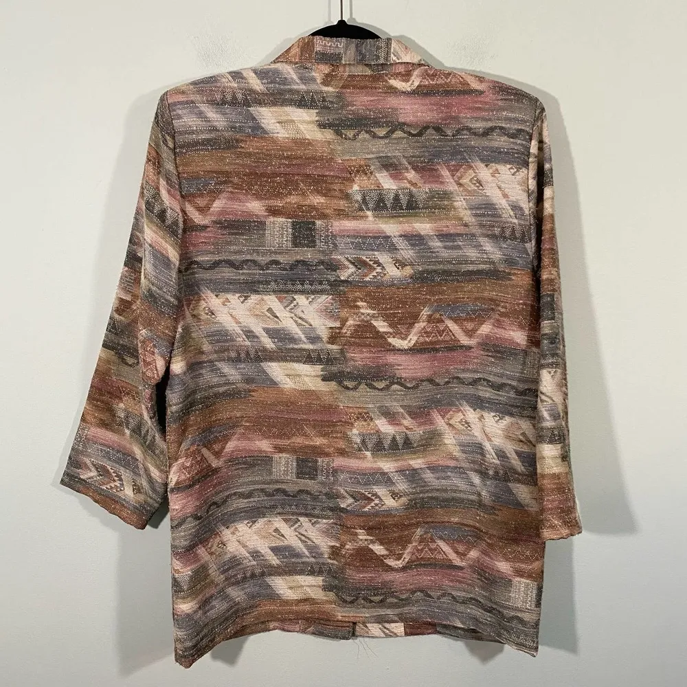 Vintage Brittany Nicole Aztec Print Blazer & Shorts 2 Piece Matching Set Size S - Image 7