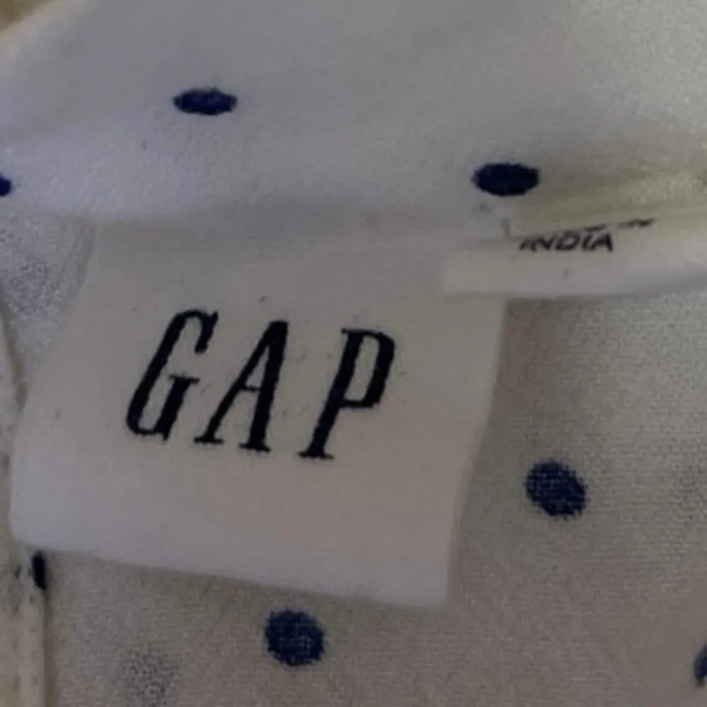 Gap Women's White Polka Dots Pintuck Pleated Short Sleeve Blouse Shirt Top XS - Image 3