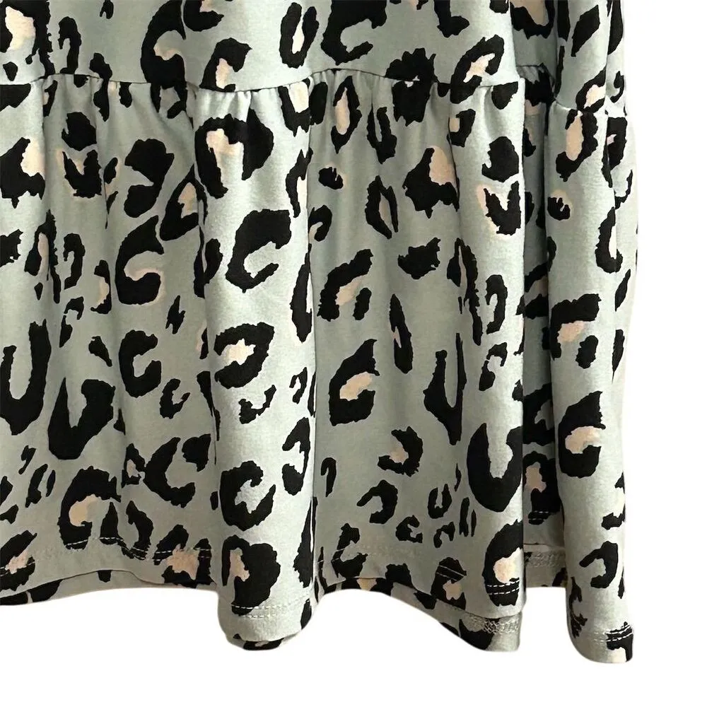 Pink Rose Women's S Blue Leopard Print Babydoll Dress Short Sleeve - Image 6