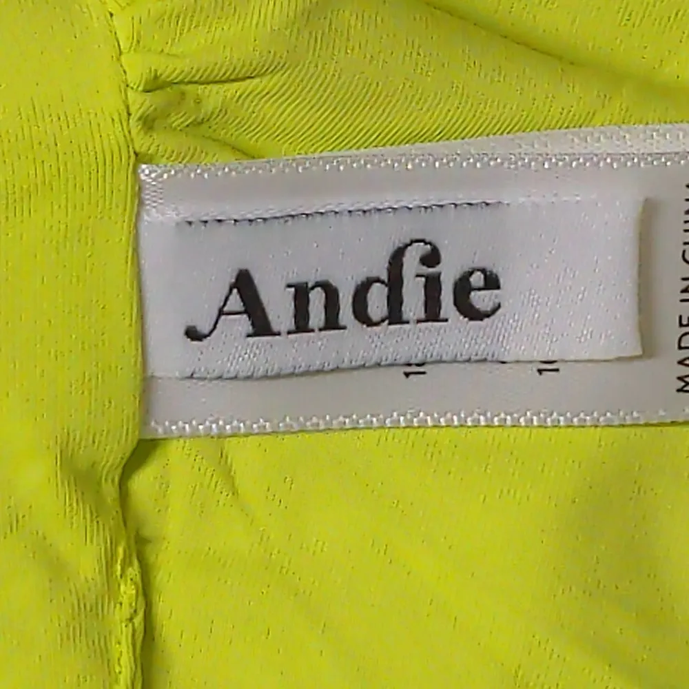 Andie Aruba Top Bandeau Halter Neon Lemon Separates Swim XL New - Image 7