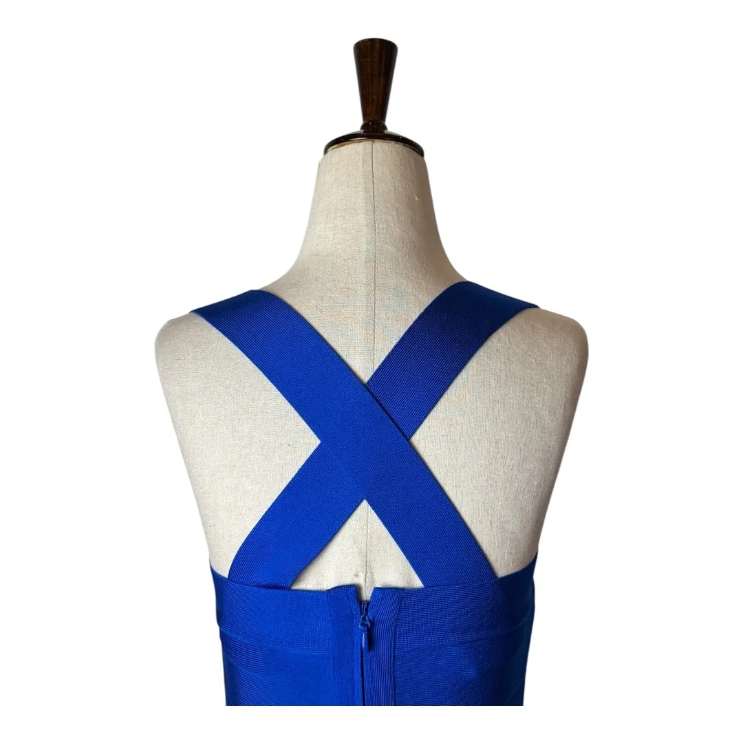 Herve Leger Dress Women Small Blue Sleeveless Bandage Bodycon Strappy Mini NWOT - Image 5
