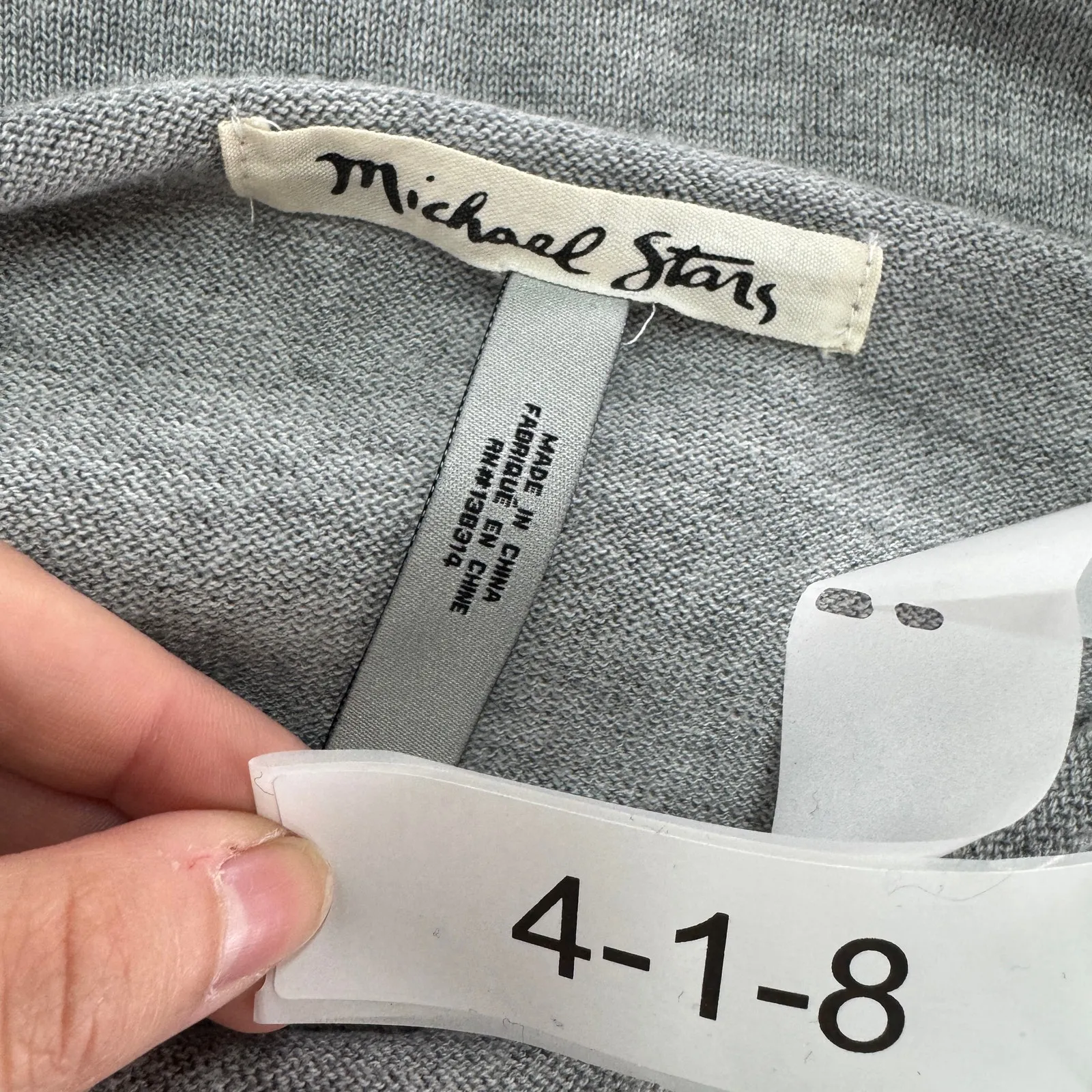 Michael Stars Sweater Womens One Size Grey‎ Black Colorblock One Shoulder Poncho - Image 3