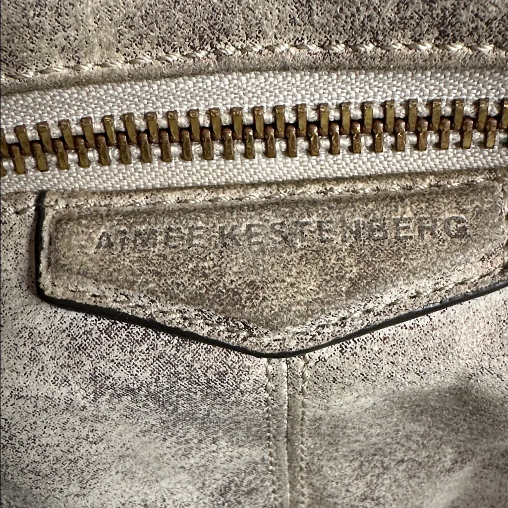 Aimee Kestenberg  PearlizedGray Leather Handbag - Image 2