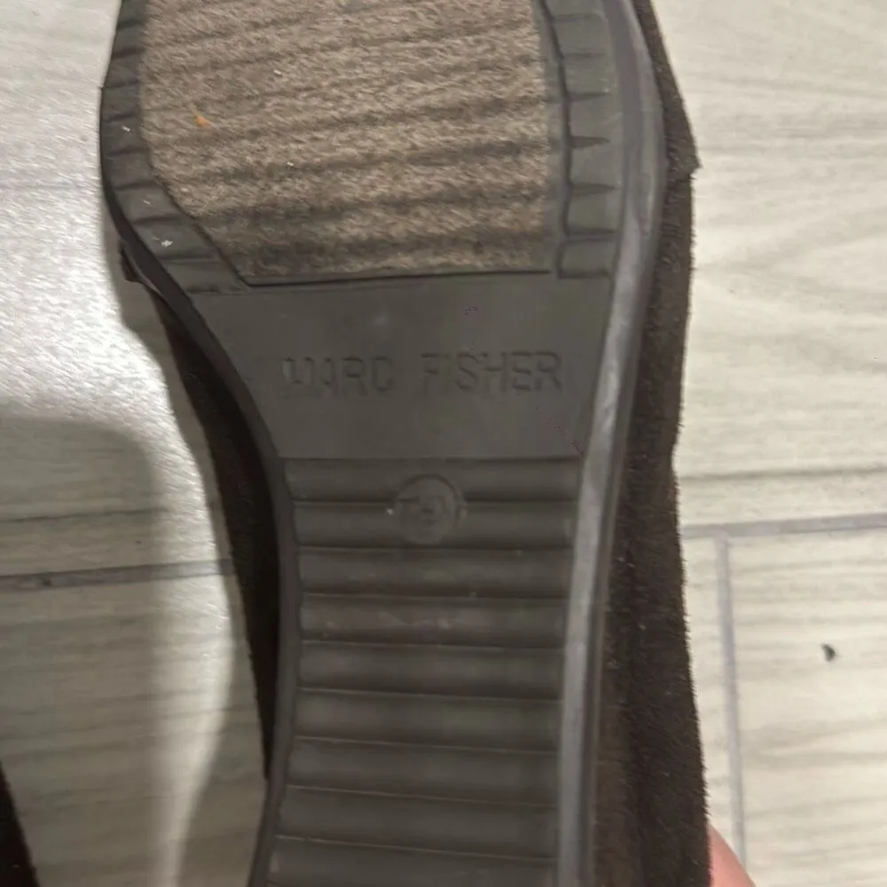 Marc Fischer Brown Wedge Buckle Heel Size 7.5 Women’s - Image 5