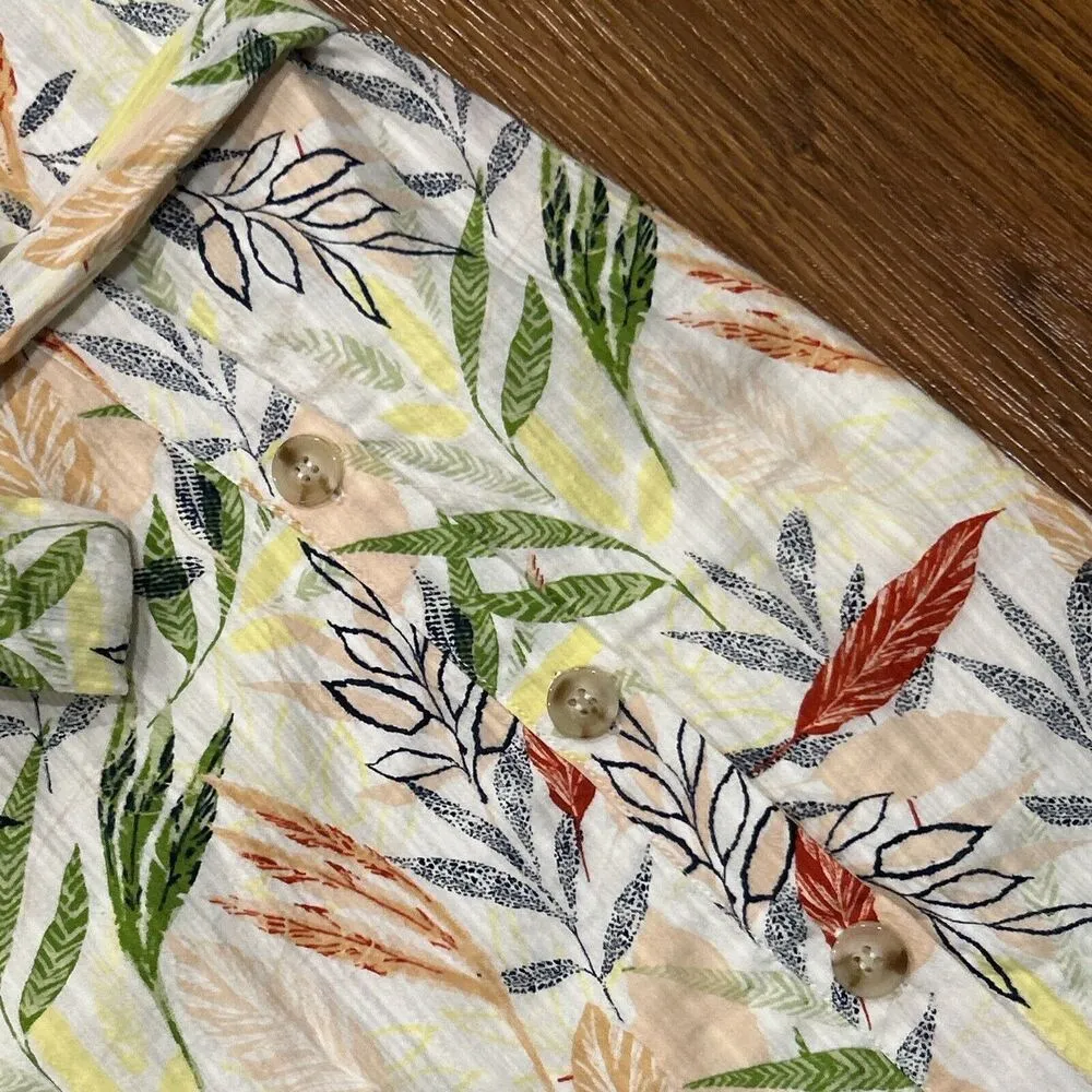 Skies Are Blue Dress Womens Small Floral V Neck Short Sleeve Button Front Lined - Image 5