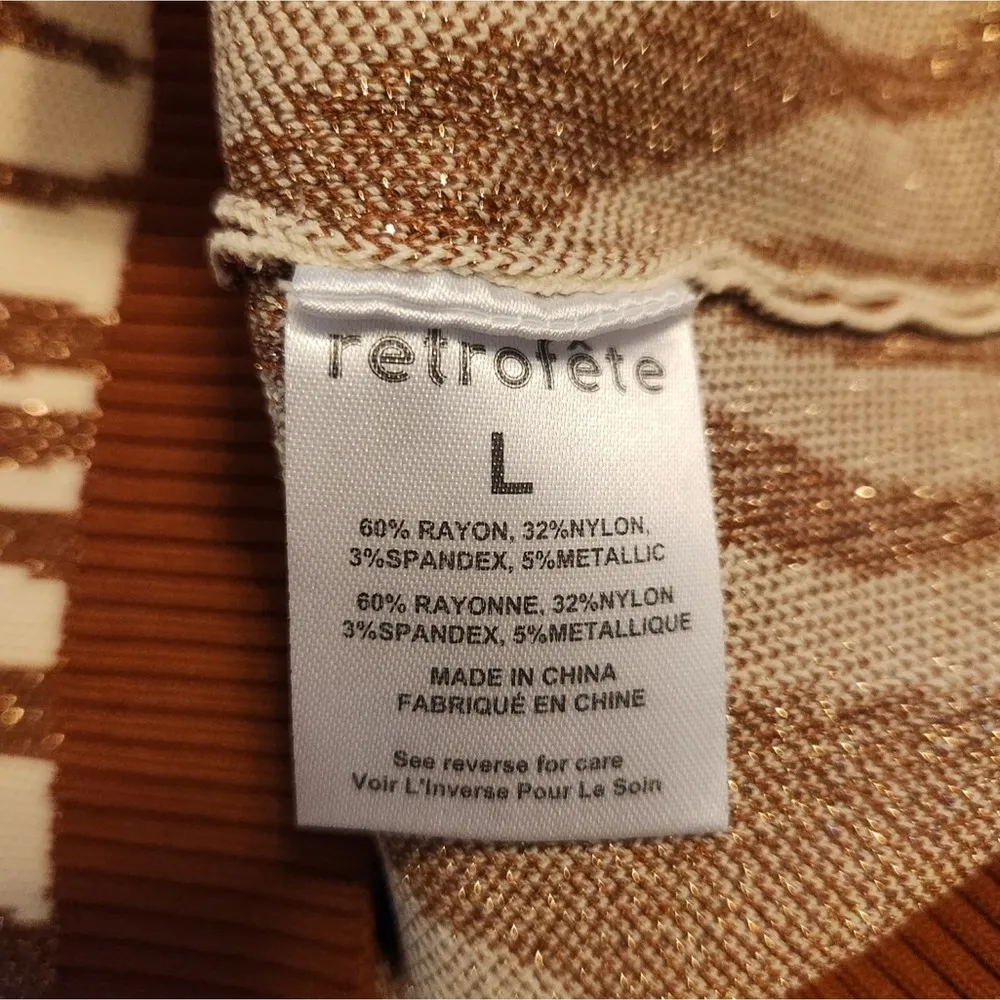 Retrofete Dimi Dress in Brown Zebra Size Large NWT Cutout Sleeveless Mini - Image 11