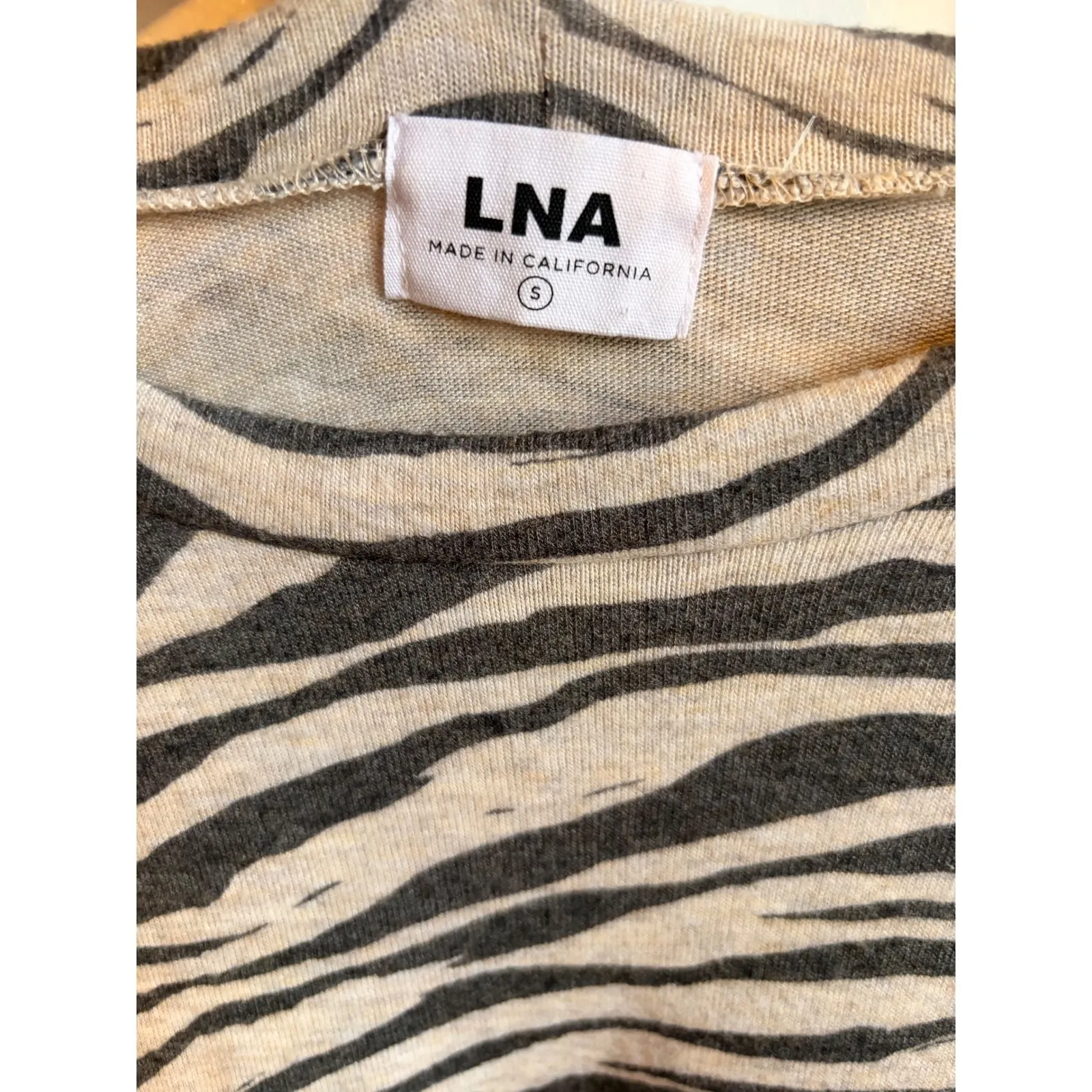 LNA Brushed Zebra Vintage Raglan Top SZ sm - Image 6