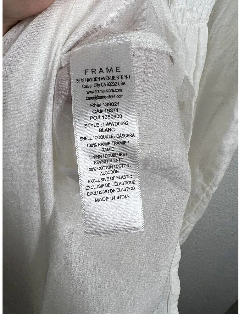 Frame White Smocked Midi Sun Dress Size XL New $478 - Image 5