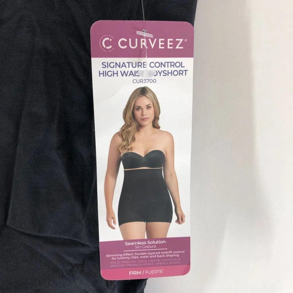 Curveez Signature Control High Waist Boyshort Shapewear Black XL - Image 4