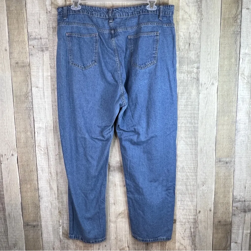 Shein Size 2XL Straight Leg Blue Wash Denim Jeans 5 Pockets No Stretch B… - Image 2
