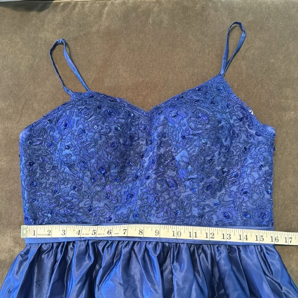 Women’s Spaghetti Strap Full Length Corset Back Party Prom Dress Size L *READ Blue Size L - Image 8