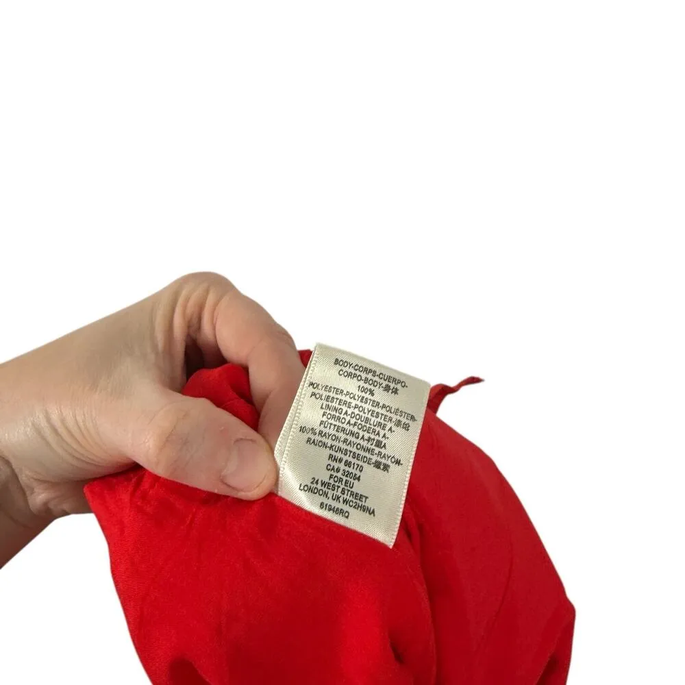 Anthropologie Maquelle Red Satin Short Sleeve Wide Leg Jumpsuit NEW Womes Medium - Image 11